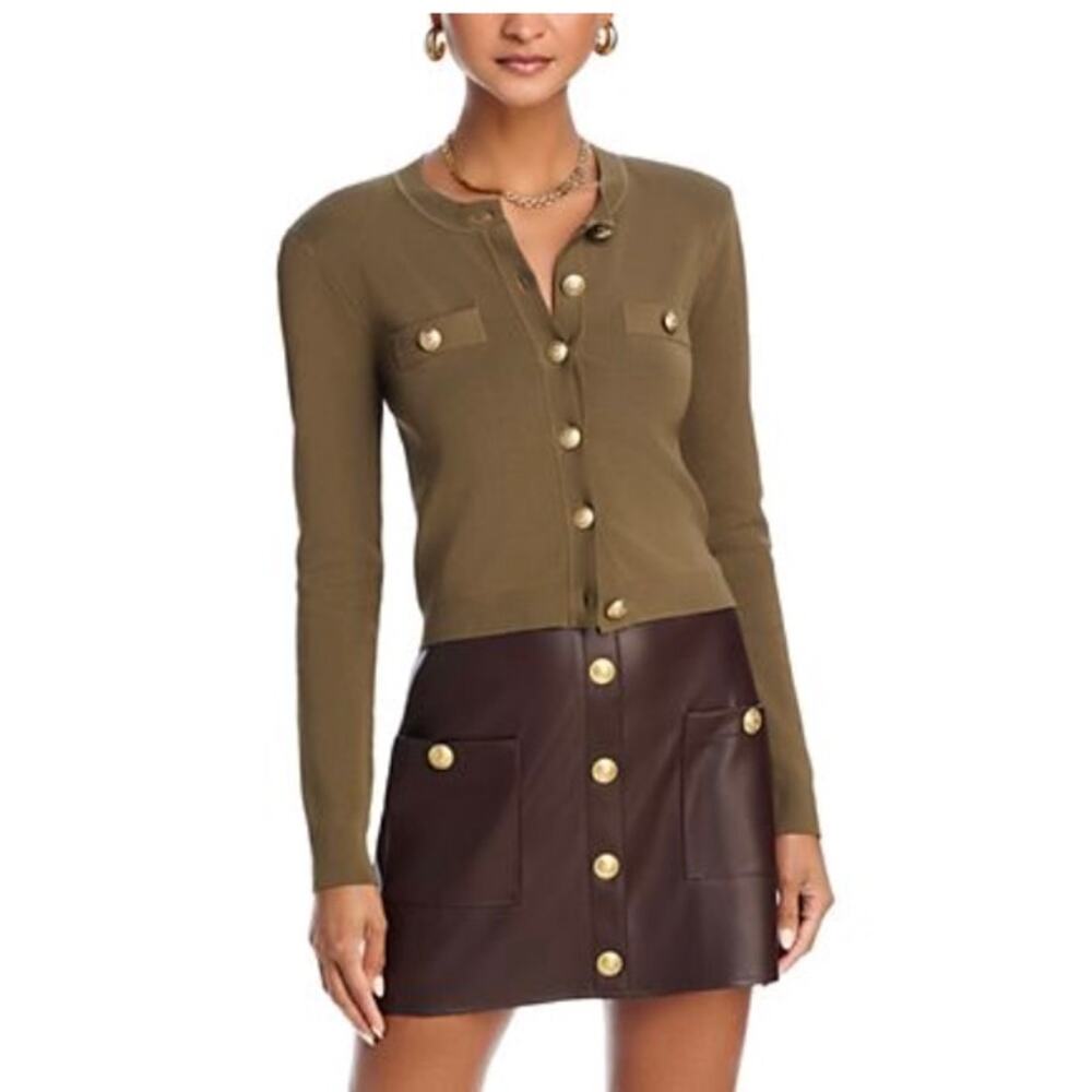 L'AGENCE Olive Green Cardigan